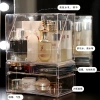 Weiwen showcases the popular dust-proof cosmetic storage box with an acrylic square top, lipstick and skincare product rack, and a transparent dressing table top Item Picture